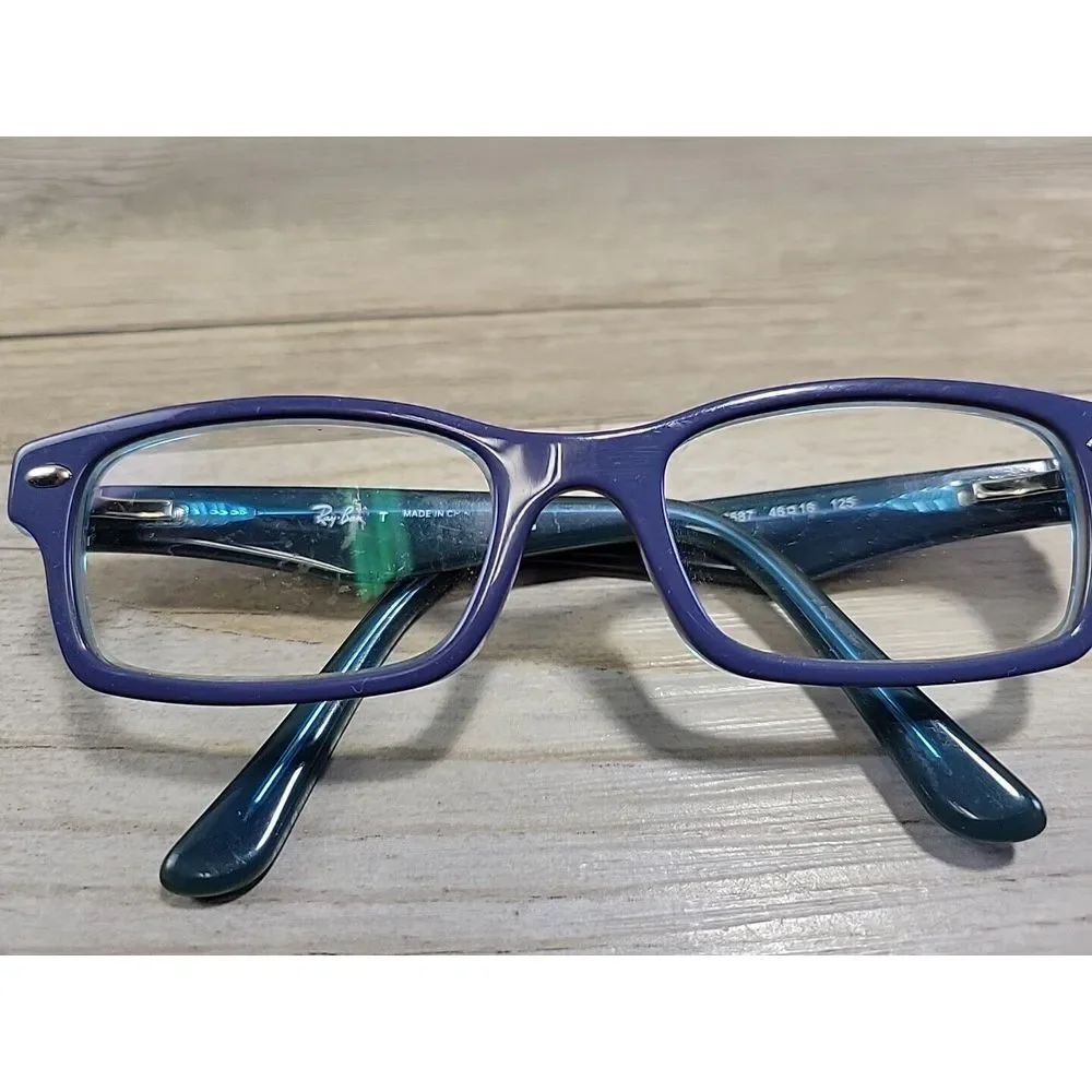 Ray-Ban RB1530 3587 Kids‎ Eyeglasses Frames Blue Rectangle Full Rim 48-16-125
